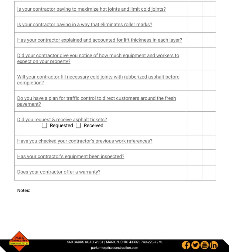 Asphalt Paving Quality Assurance Checklist Park Enterprise Construction (1)-1