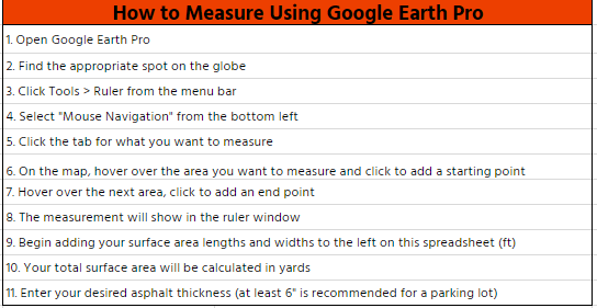 Google Earth for Asphalt Calculator