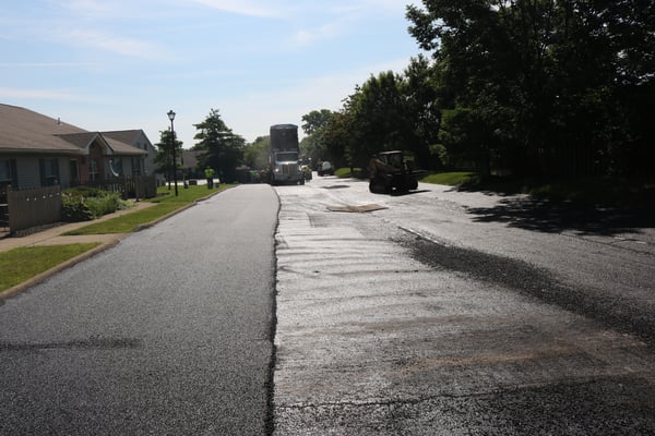 Commercial asphalt lot installation